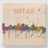 BUFFALO NEW YORK SKYLINE - Onderzetter met steen (Voorkant)
