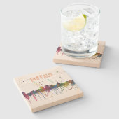 BUFFALO NEW YORK SKYLINE - Onderzetter met steen (Zijkant)