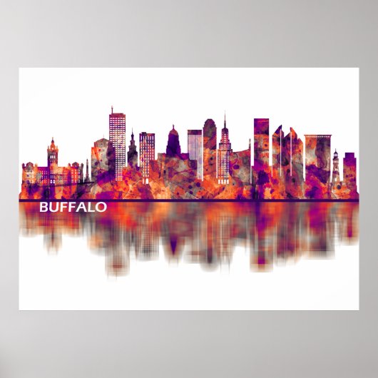 Buffalo New York Skyline Poster (Voorkant)