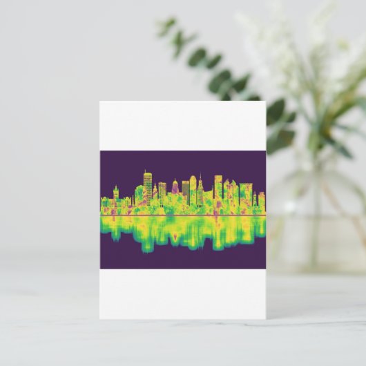 Buffalo New York Skyline Uitnodiging Briefkaart (Staand voorkant)