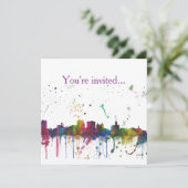 BUFFALO NEW YORK SKYLINE - Uitnodigingen (Staand voorkant)