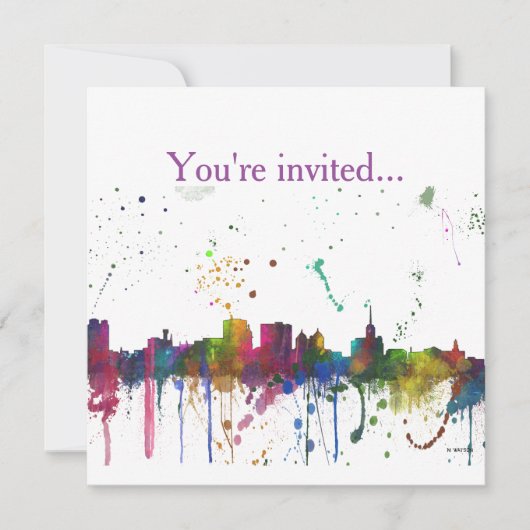 BUFFALO NEW YORK SKYLINE - Uitnodigingen (Voorkant)