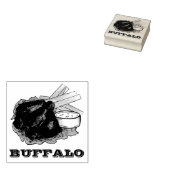 Buffalo New York Spicy BBQ Chicken Wings Bar Food Rubberstempel (Gestempeld)