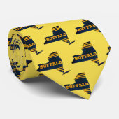 Buffalo New York Sportkleuren Map Stropdas (Opgerold)