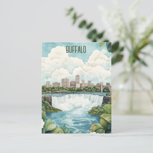 Buffalo New York State Travel Briefkaart (Staand voorkant)
