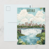 Buffalo New York State Travel Briefkaart (Voorkant / Achterkant)