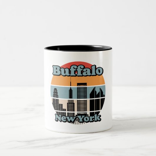  Buffalo New York Tweekleurige Koffiemok (Center)
