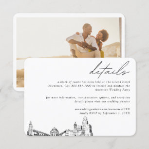 Buffalo New York Wedding Hotel Kamer Blok Details Informatiekaartje