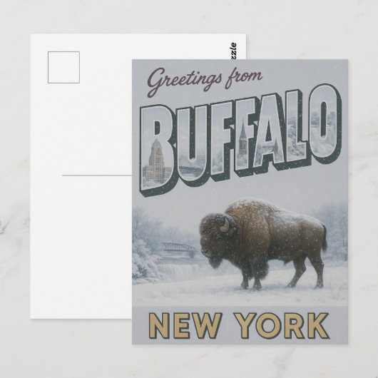 Buffalo New York Winter Briefkaart (Voorkant / Achterkant)
