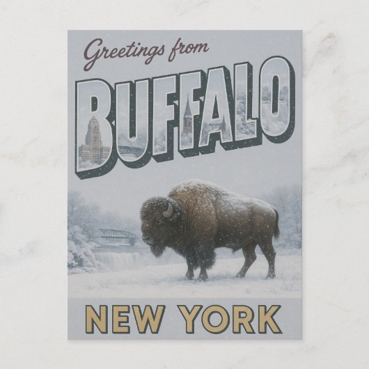 Buffalo New York Winter Briefkaart (Voorkant)