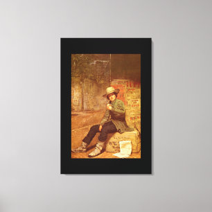 Buffalo Newsboy', Thomas_Art van Amerika Canvas Afdruk