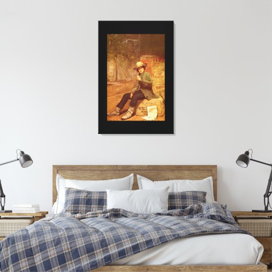 Buffalo Newsboy', Thomas_Art van Amerika Canvas Afdruk (Insitu (Slaapkamer))
