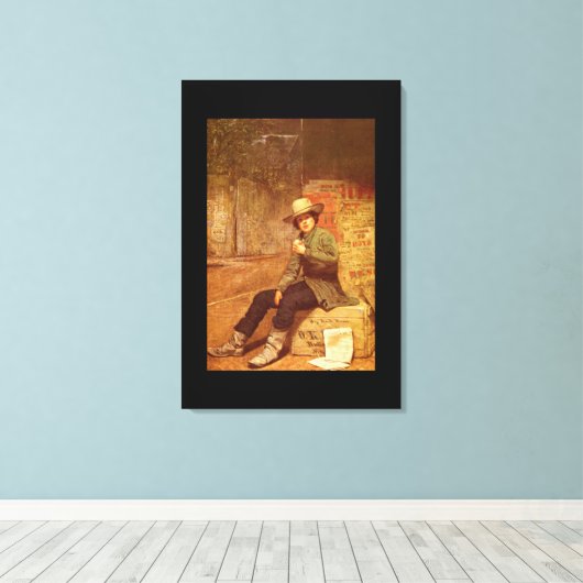 Buffalo Newsboy', Thomas_Art van Amerika Canvas Afdruk (Insitu (Houten vloer))