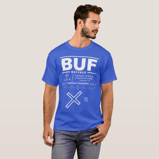 Buffalo Niagara International Airport BUF T-shirt (Voorkant volledig)