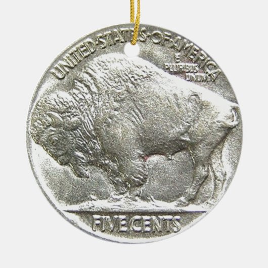BUFFALO NICKEL KERAMISCH ORNAMENT (Voorkant)