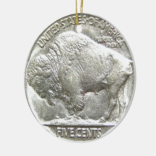 BUFFALO NICKEL KERAMISCH ORNAMENT (Links)