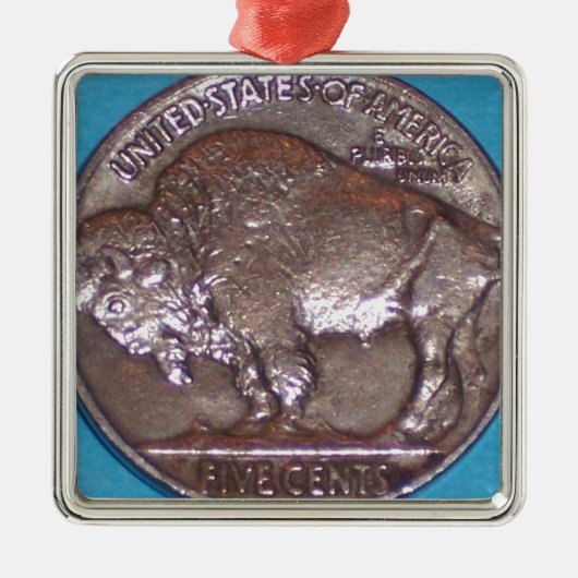 Buffalo Nickel Metalen Ornament (Voorkant)