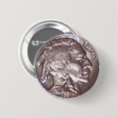 Buffalo Nickel Ronde Button 5,7 Cm (Voorkant /achterkant)