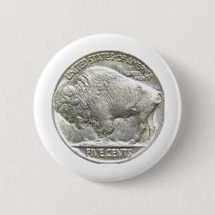 BUFFALO NICKEL RONDE BUTTON 5,7 CM