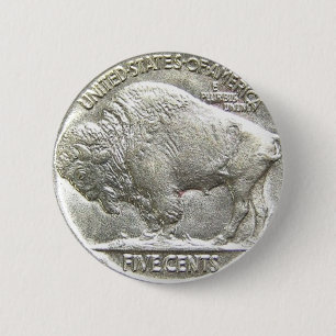 BUFFALO NICKEL RONDE BUTTON 5,7 CM