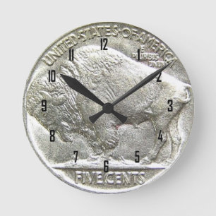 BUFFALO NICKEL RONDE KLOK