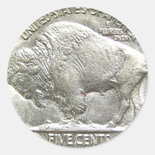 BUFFALO NICKEL RONDE STICKER