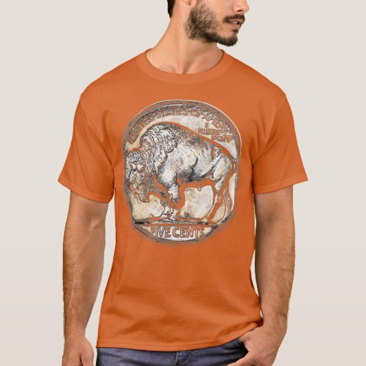 Buffalo Nikkel Munt Verenigde Staten T-shirt (Voorkant)
