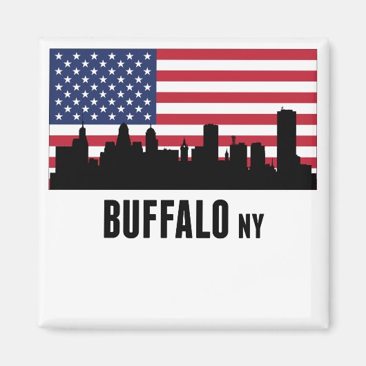 Buffalo NY American Flag Magneet (Voorkant)