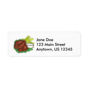 Buffalo NY BBQ Chicken Wing Celery Labels