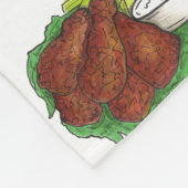 Buffalo NY BBQ Hot Chicken Wings Celery Foodie Fleece Deken (Hoek)
