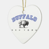 Buffalo, NY - Bison Keramisch Ornament (Links)