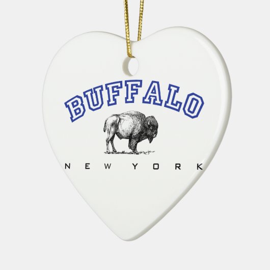 Buffalo, NY - Bison Keramisch Ornament (Links)