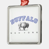 Buffalo, NY - Bison Metalen Ornament (Links)