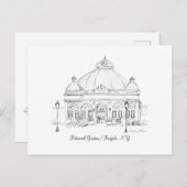Buffalo NY Botanische Tuinen Ink Sketch Briefkaart (Voorkant / Achterkant)