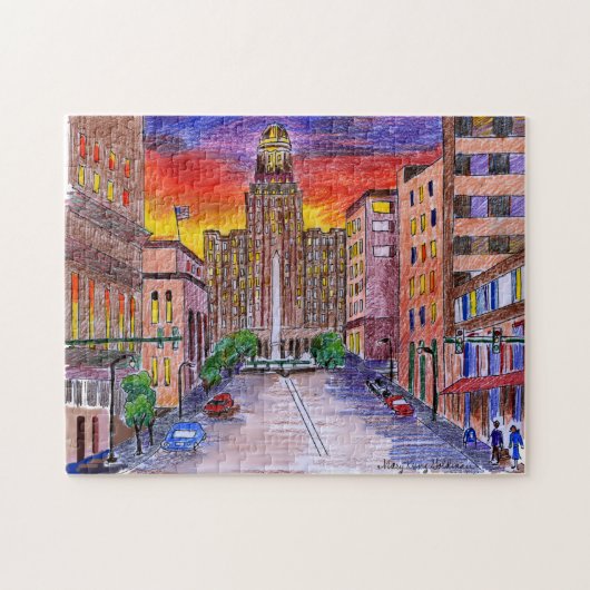 Buffalo NY City Hall Mary Kunz Goldman Art Legpuzzel (Horizontaal)