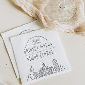 Buffalo, NY Deco Skyline | Weddenschap Napkins Servet