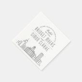 Buffalo, NY Deco Skyline | Weddenschap Napkins Servet (Hoek)