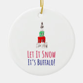 Buffalo NY Electric Tower - speciaal kerstfeest Keramisch Ornament (Voorkant)