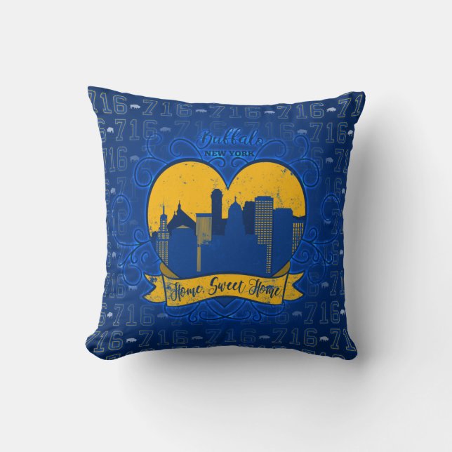 Buffalo, NY Home Sweet Home Pillow Kussen (Voorkant)