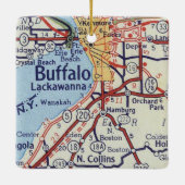 Buffalo NY kaart Keramisch Ornament (Achterkant)