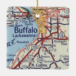 Buffalo NY  kaart Keramisch Ornament