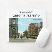 Buffalo NY Map Coördineert  stijl Muismat (Met muis)