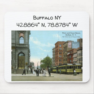 Buffalo NY Map Coördineert  stijl Muismat