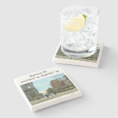 Buffalo NY Map Coördineert  stijl Stenen Onderzetter (Zijkant)