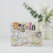 Buffalo NY Maps Collage briefkaart (Staand voorkant)
