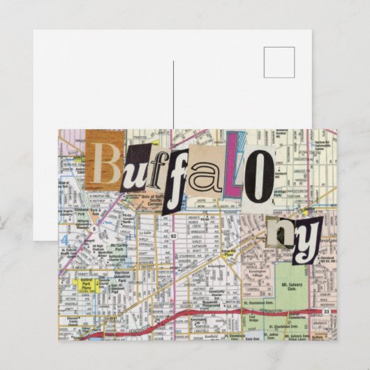 Buffalo NY Maps Collage briefkaart (Voorkant / Achterkant)