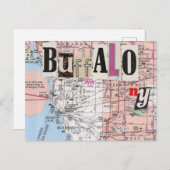Buffalo NY Maps collage briefkaart (Voorkant / Achterkant)
