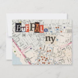 Buffalo NY Maps Collage Briefkaart 35