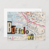 Buffalo NY Maps Collage briefkaart 36 (Voorkant / Achterkant)