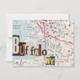 Buffalo NY Maps Collage briefkaart 36